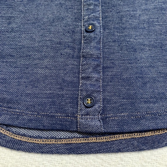 Cold Shoulder Denim Look Top NWOT - Picture 13 of 14